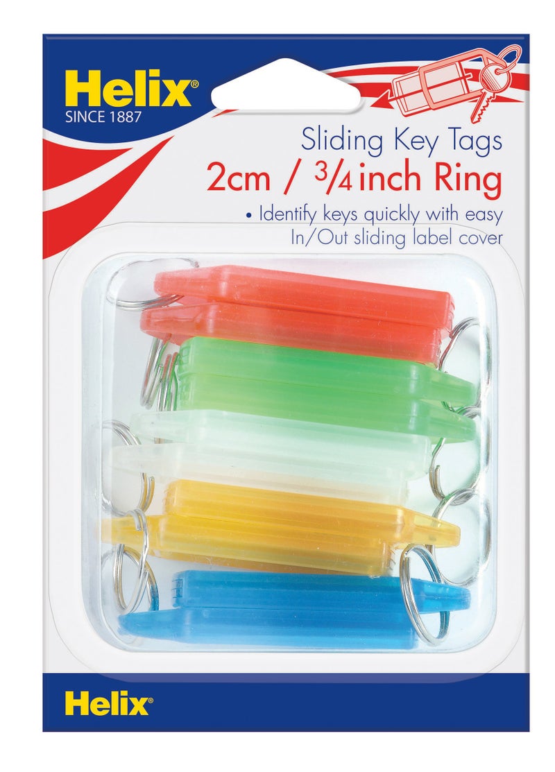Helix Key Tags, Assorted Colors, Pack of 10 (31315) - Image 1